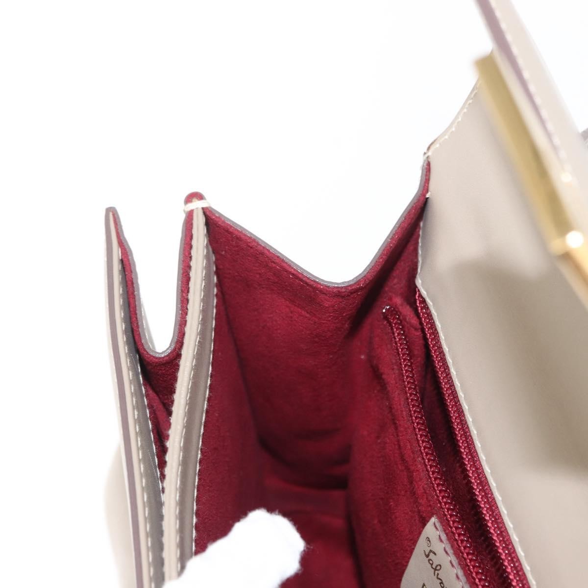 Salvatore Ferragamo Gancini Top Handle Flap Bag Leather, BEIGE, LEATHER, Handbag