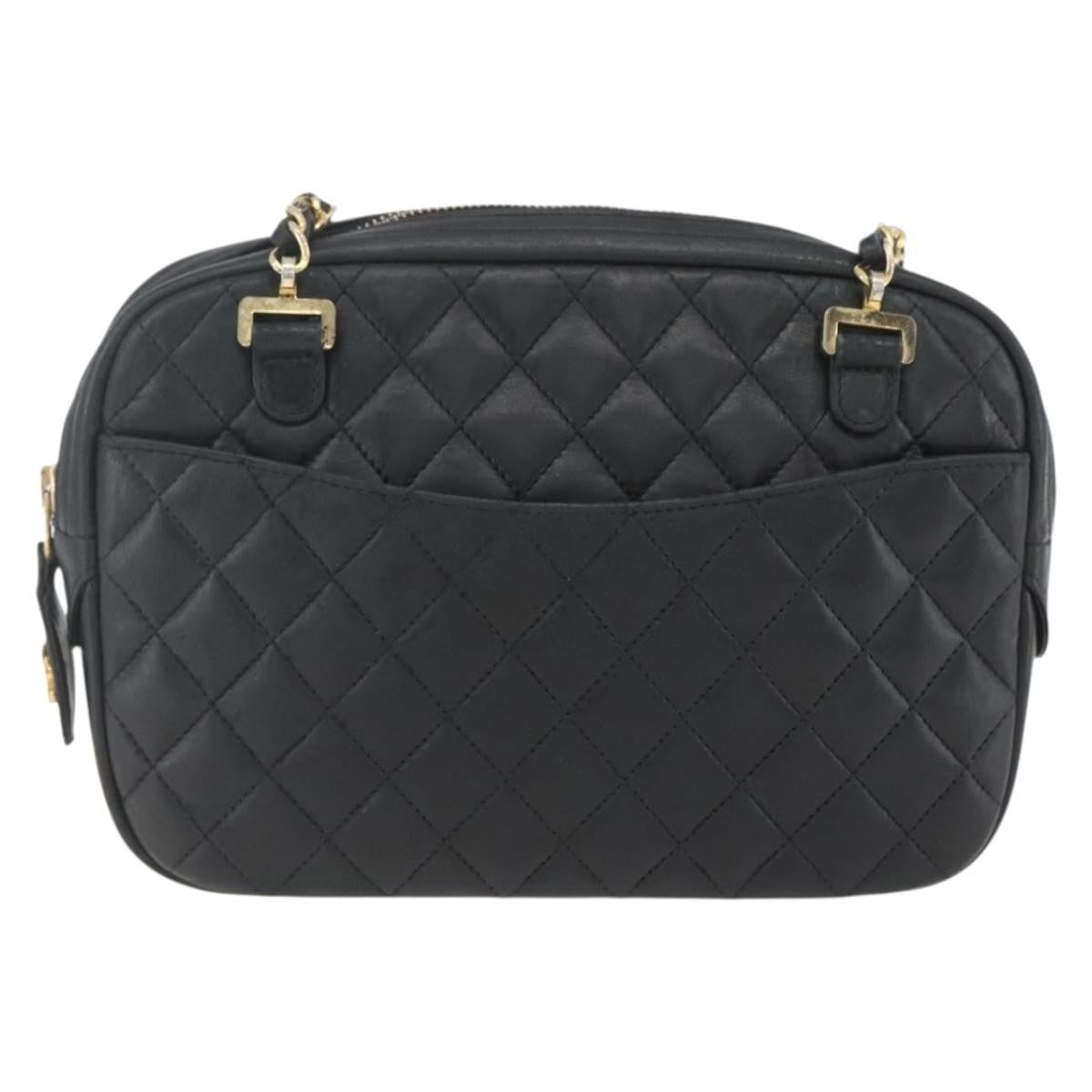 Chanel Vintage Camera Bag Quilted Leather, BLACK, LEATHER, Shoulder bag