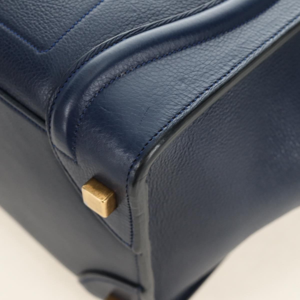 Celine Luggage Bag Smooth Leather, Navy, Leather, Tote Bag