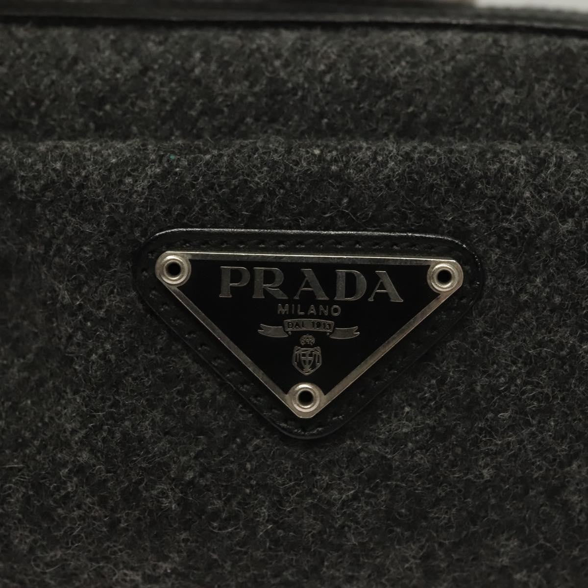 Prada Pochette Wool, BLACK, WOOL, Clutche & pouche