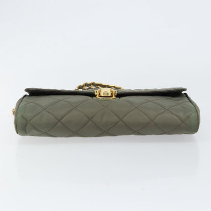 Prada Pushlock Chain Flap Bag Quilted Tessuto, KHAKI, NYLON, Shoulder bag