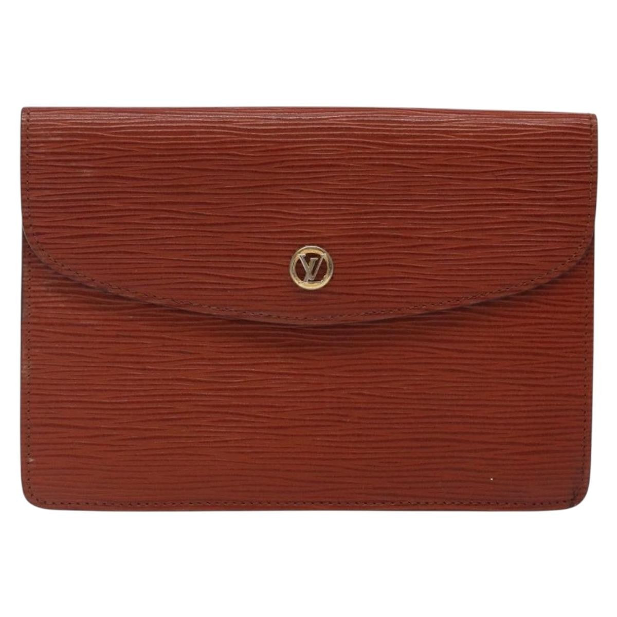 Louis Vuitton Vintage Montaigne Clutch Epi Leather, BROWN, LEATHER, Clutche & pouche