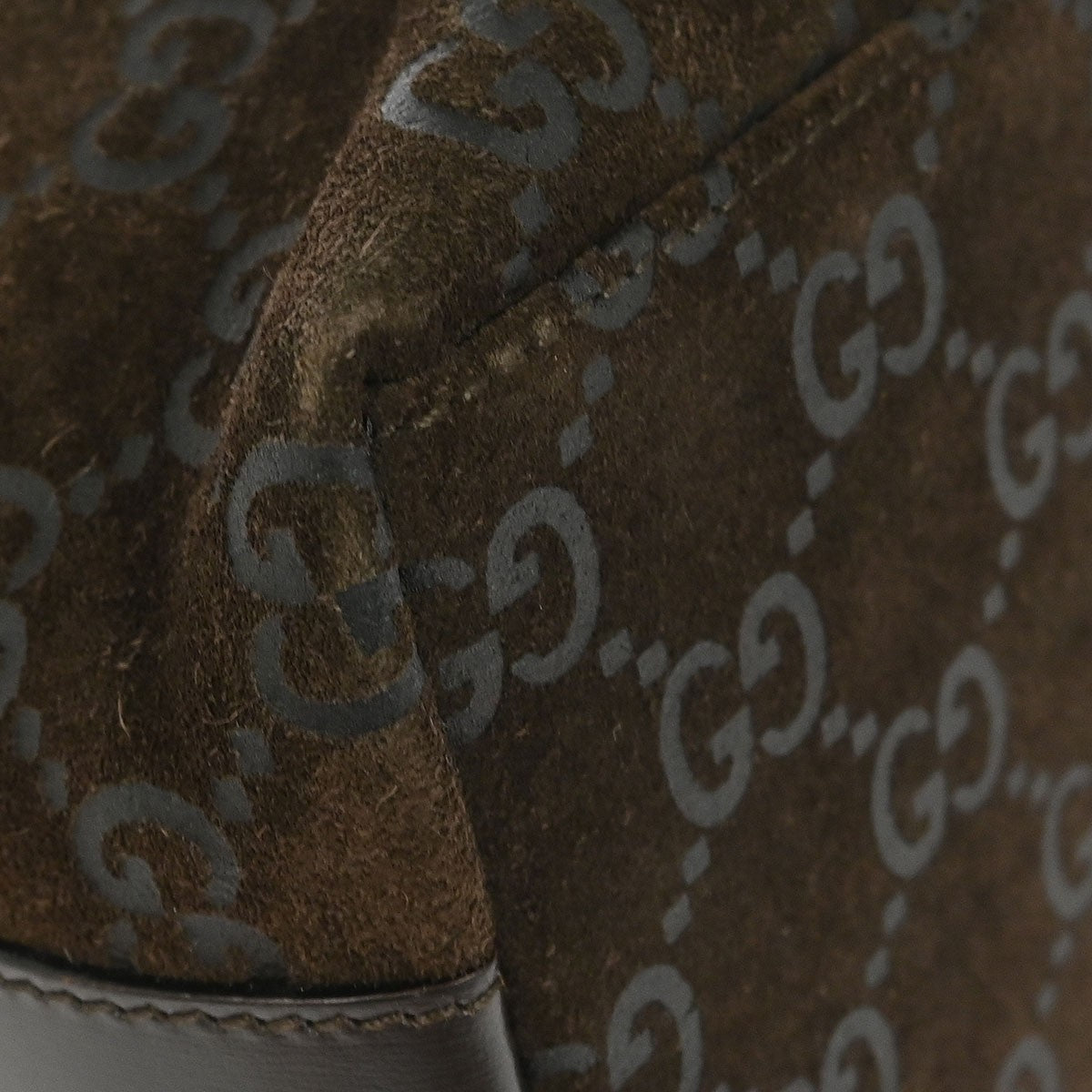 Gucci Vintage Zip Hobo Suede, BROWN, SUEDE, Handbag