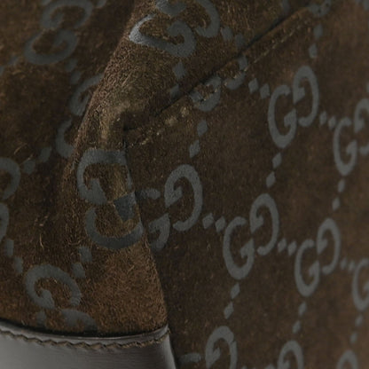 Gucci Vintage Zip Hobo Suede, BROWN, SUEDE, Handbag