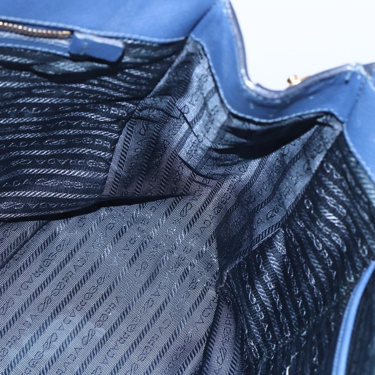 Prada Galleria Double Zip Tote Saffiano Leather, BLUE, LEATHER, Tote bag