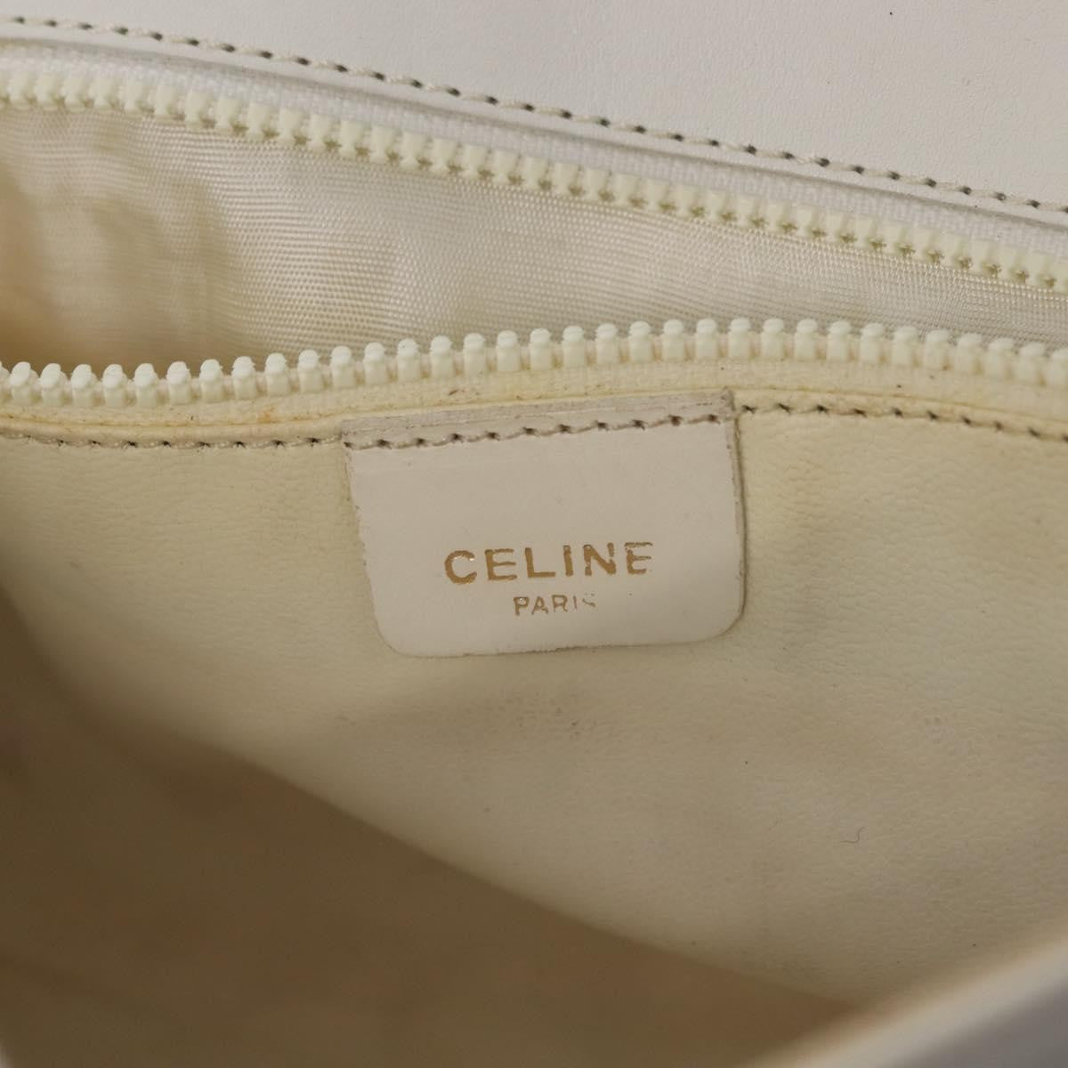 Celine Shoulder Bag Leather, WHITE, LEATHER, Shoulder bag