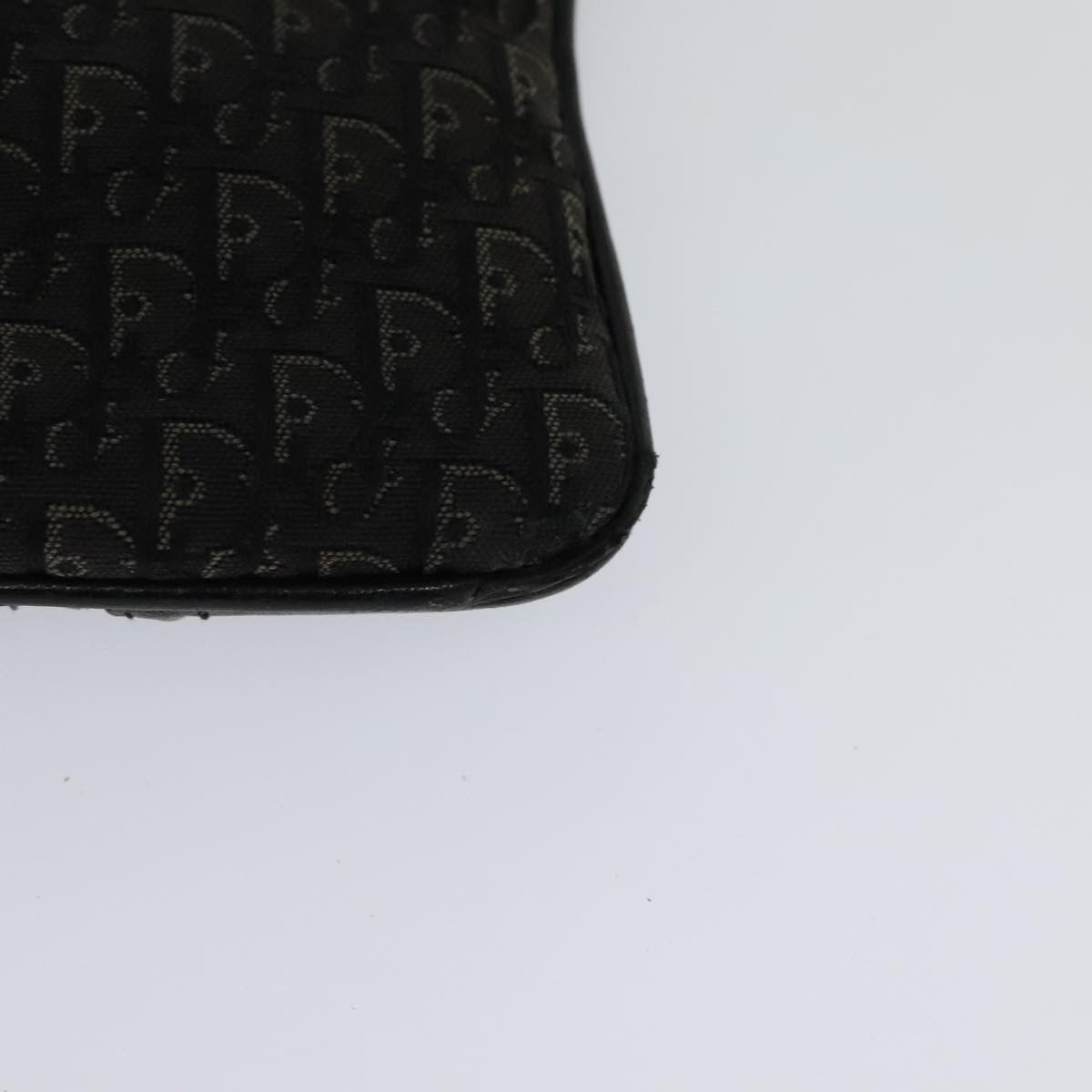 Christian Dior Vintage Street Chic Shoulder Handbag Diorissimo Canvas with Leather, BLACK, CANVAS, Shoulder bag