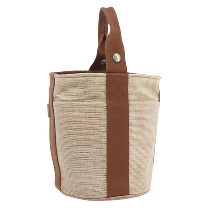 Hermes Saxo Handbag Toile, BEIGE, CANVAS, Handbag
