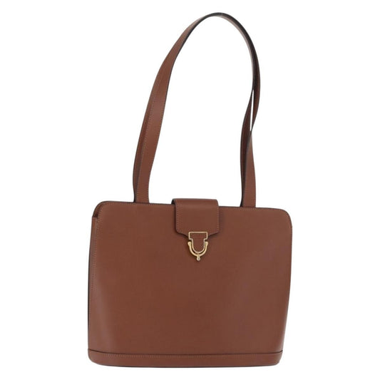 Celine Vintage Shoulder Bag Leather, BROWN, LEATHER, Shoulder bag