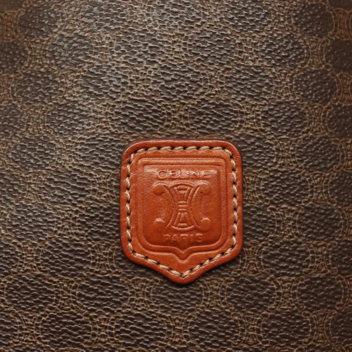 Celine Vintage Macadam Handbag Leather, BROWN, LEATHER, Handbag