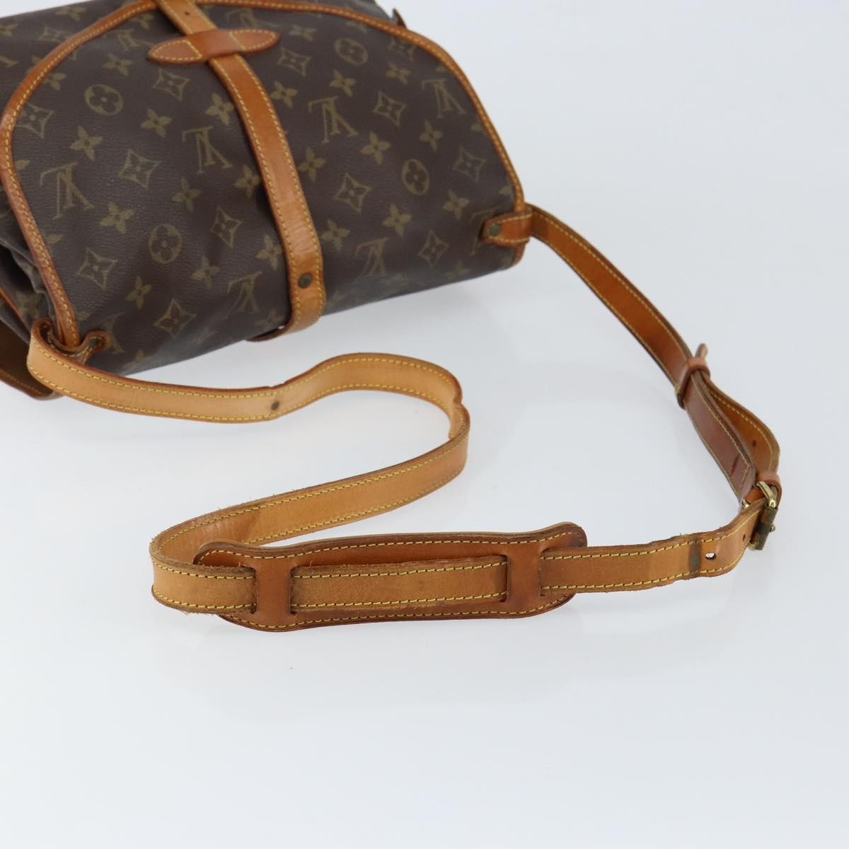 Louis Vuitton Saumur Handbag Monogram Canvas, BROWN, CANVAS, Shoulder bag