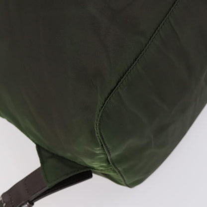 Prada Corsaire Backpack Embroidered Quilted Denim, KHAKI, NYLON, Backpack