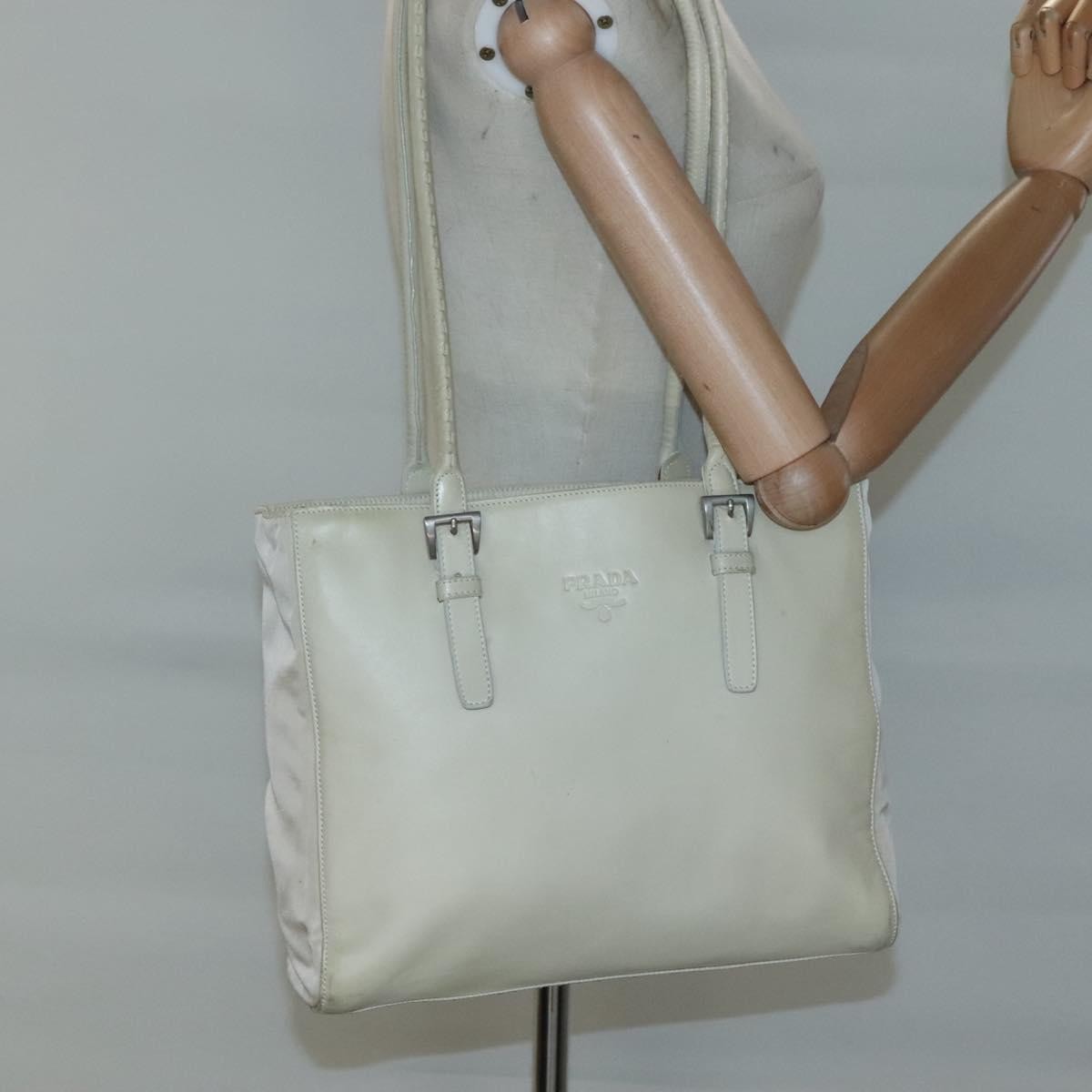 Prada Vintage Shoulder Bag Tessuto, BEIGE, NYLON, Shoulder bag