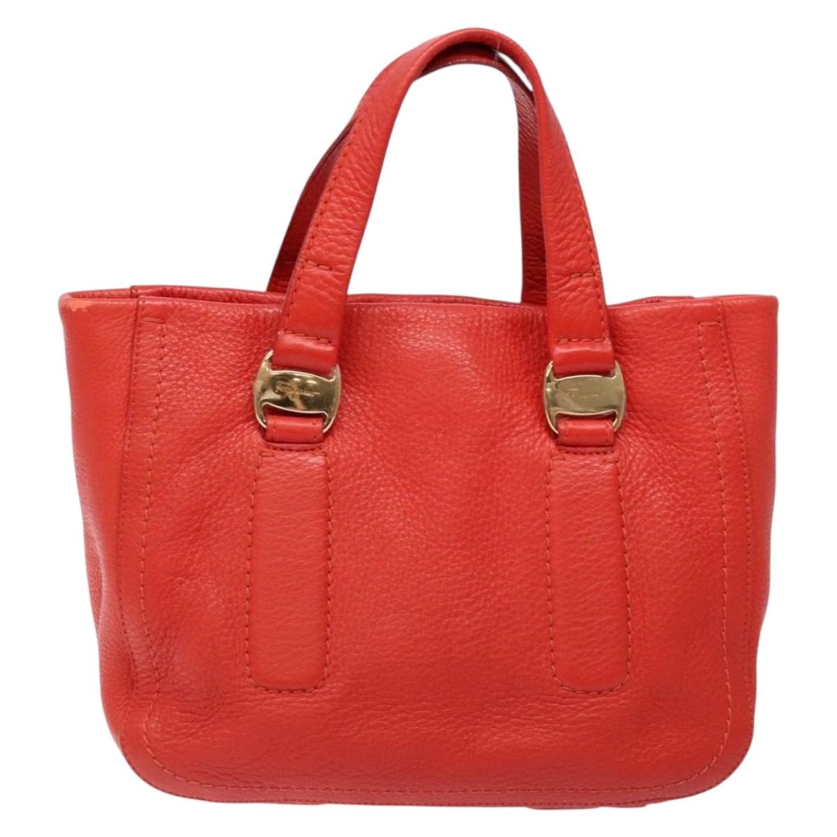Salvatore Ferragamo Vala Handbag Leather, RED, LEATHER, Handbag