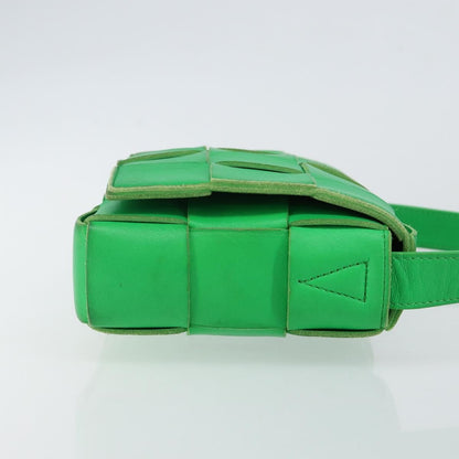 Bottega Veneta Cassette Crossbody Bag Maxi Intrecciato Leather, GREEN, LEATHER, Crossbody bag