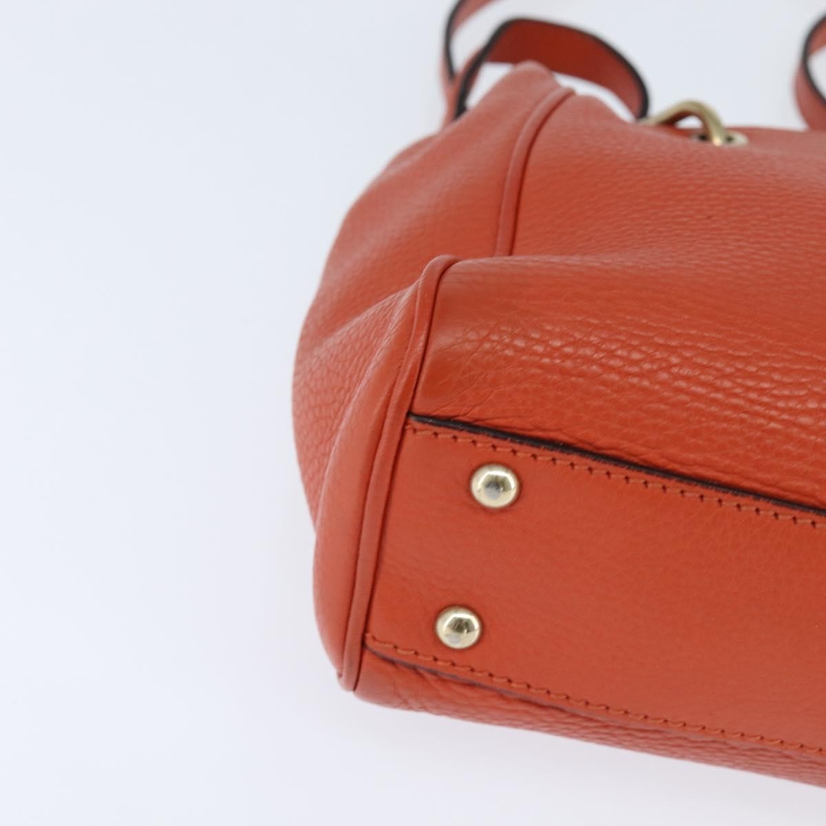 Gucci Bamboo Shopper Tote Leather, ORANGE, LEATHER, Handbag