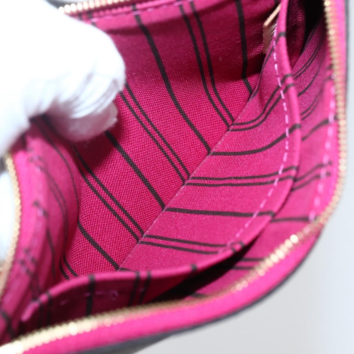 Louis Vuitton Neverfull Pochette Monogram Canvas, BROWN, CANVAS, Clutche & pouche