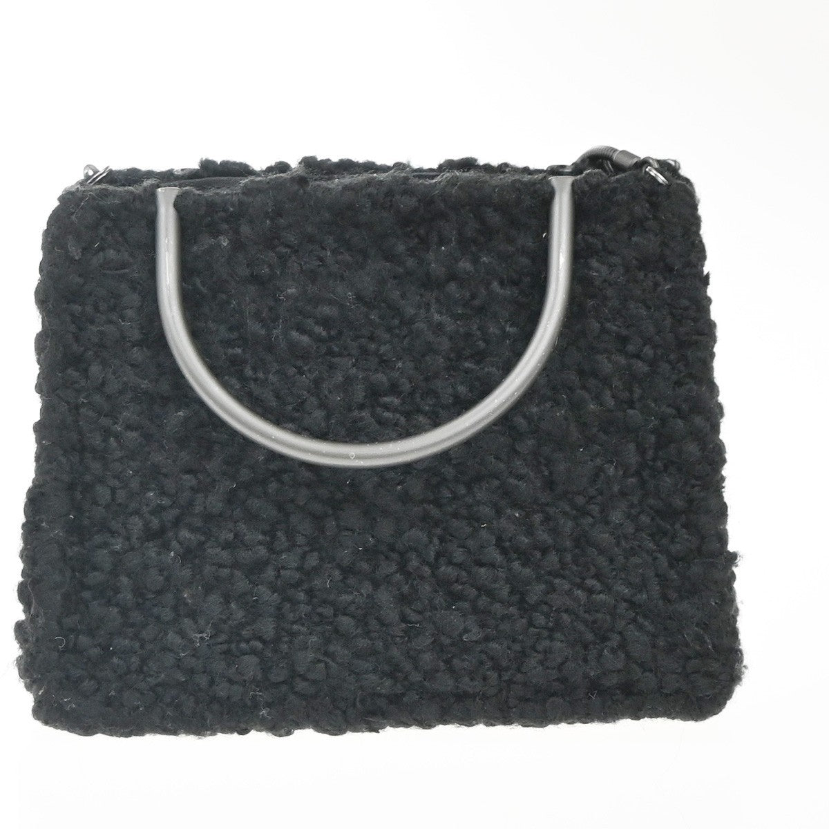 Salvatore Ferragamo Gancini handbag Wool, Black, Wool, Handbag