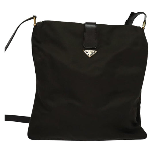 Prada Vintage Flap Messenger Bag Tessuto, KHAKI, NYLON, Shoulder bag