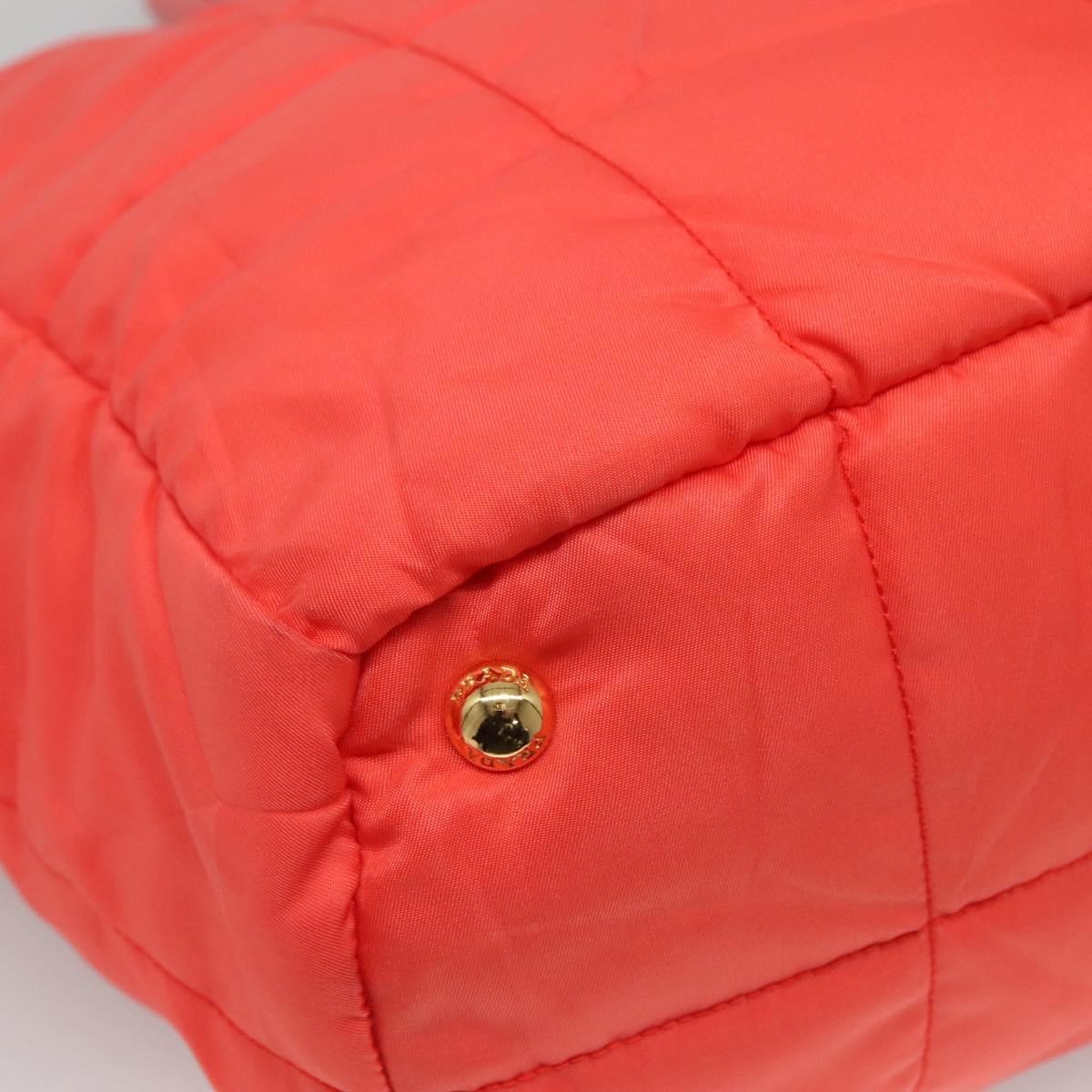 Prada Convertible Tote Quilted Tessuto, ORANGE, NYLON, Handbag