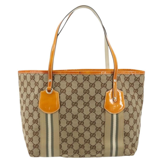 Gucci Jolie Web Tote GG Canvas, Beige, Canvas, Tote Bag