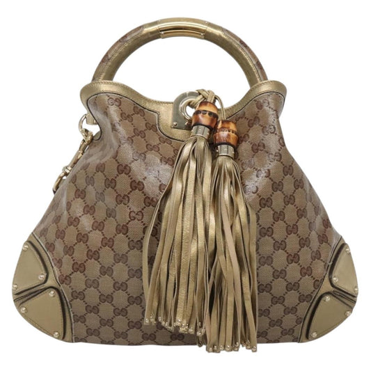 Gucci Indy Hobo GG Coated Canvas, BEIGE, CANVAS, Handbag
