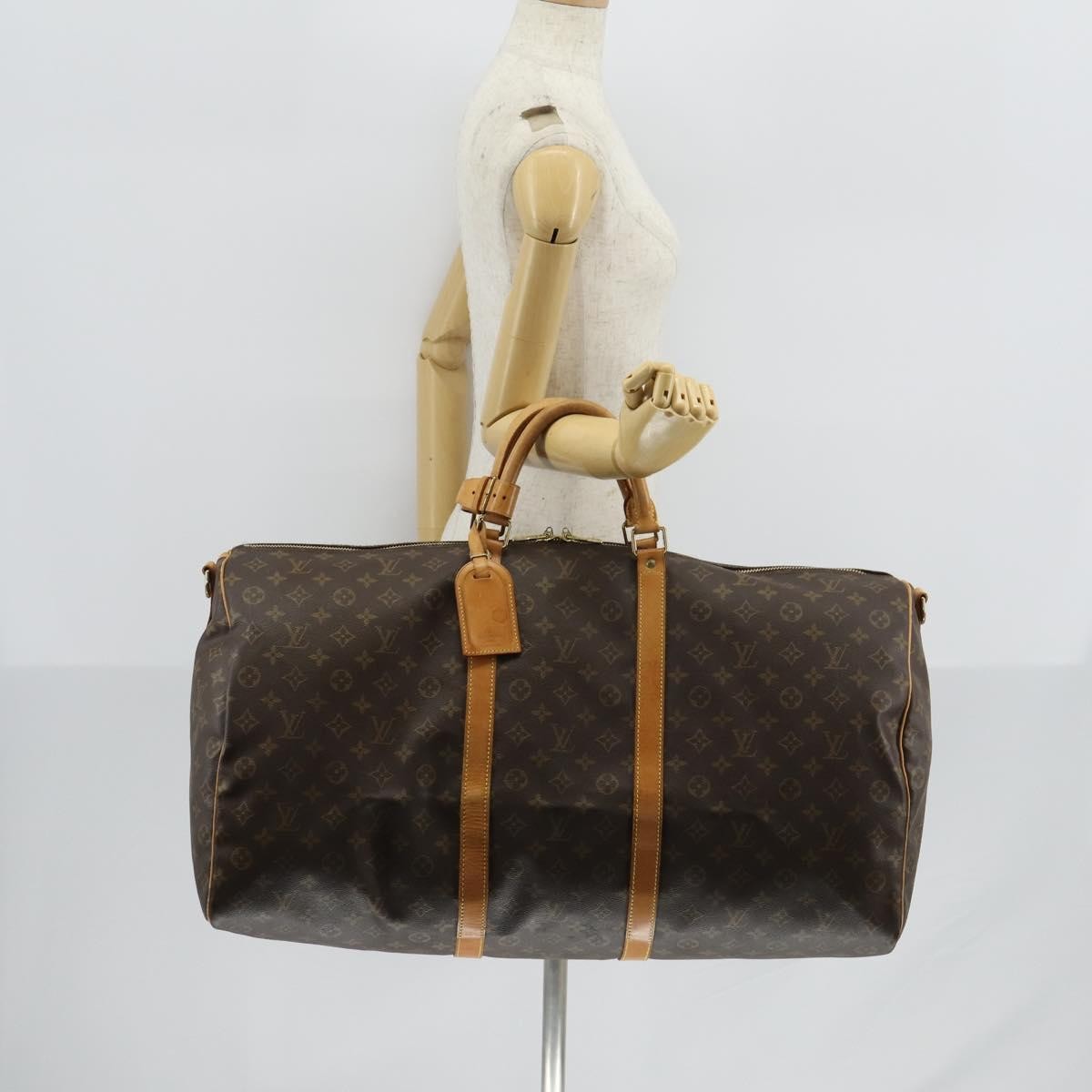 Louis Vuitton Keepall Bandouliere Bag Monogram Canvas, BROWN, CANVAS, Travel bag