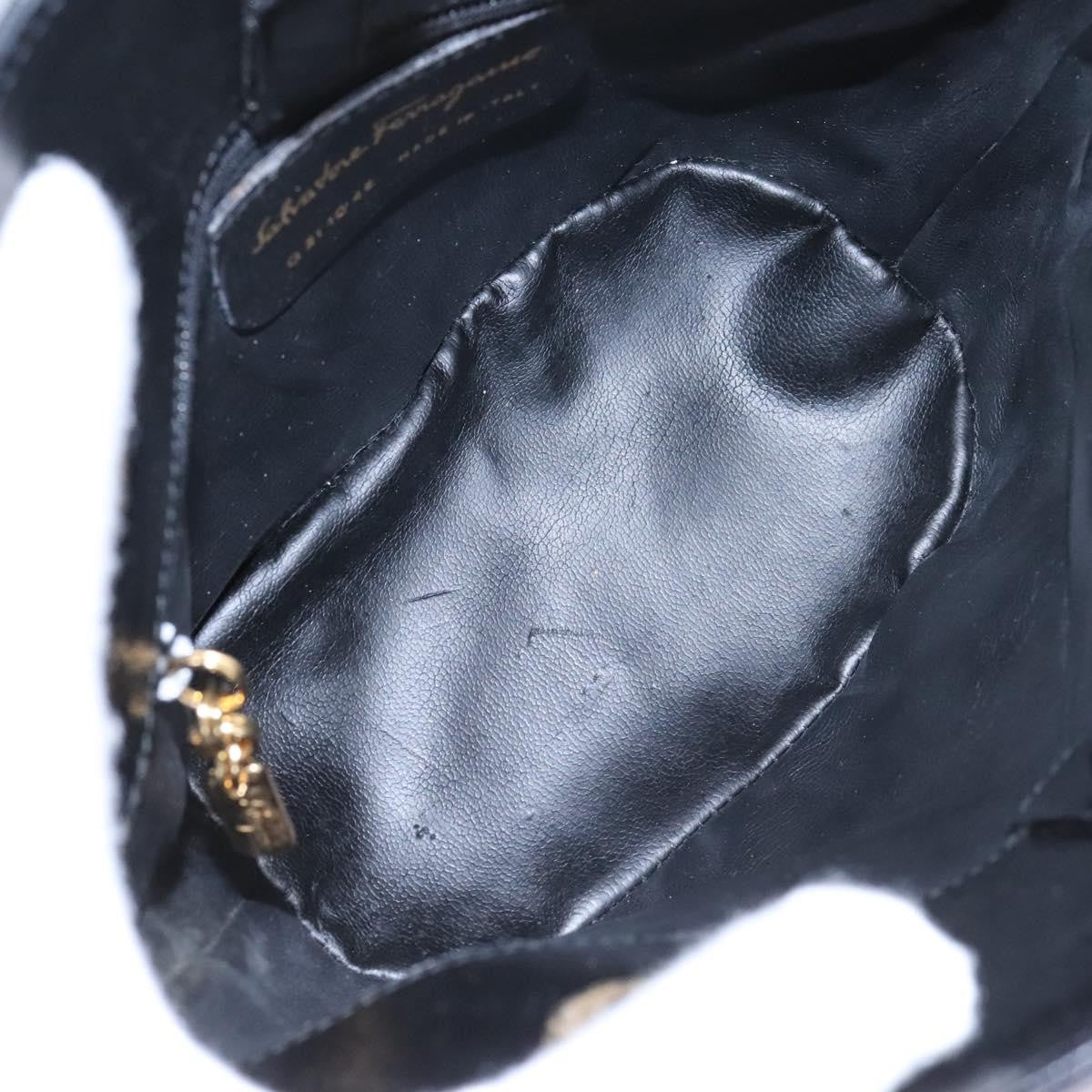 Salvatore Ferragamo Vintage Shoulder Bag Leather, BLACK, LEATHER, Shoulder bag