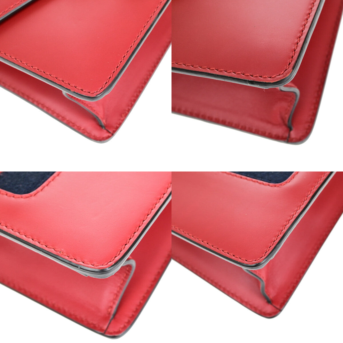 Gucci Sylvie Shoulder Bag Leather, RED, LEATHER, Shoulder bag