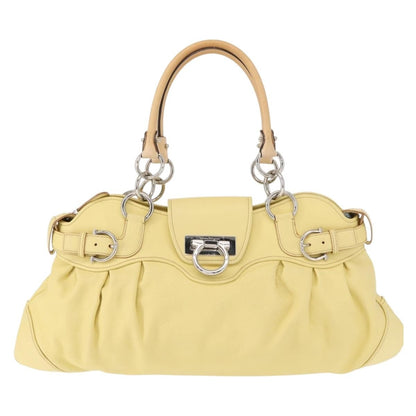 Salvatore Ferragamo Marisa Satchel Leather, YELLOW, LEATHER, Tote bag