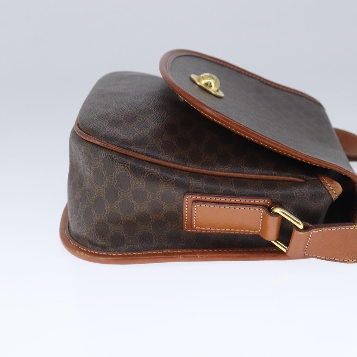 Celine Macadam Shoulder Bag PVC Leather, BROWN, CANVAS, Shoulder bag