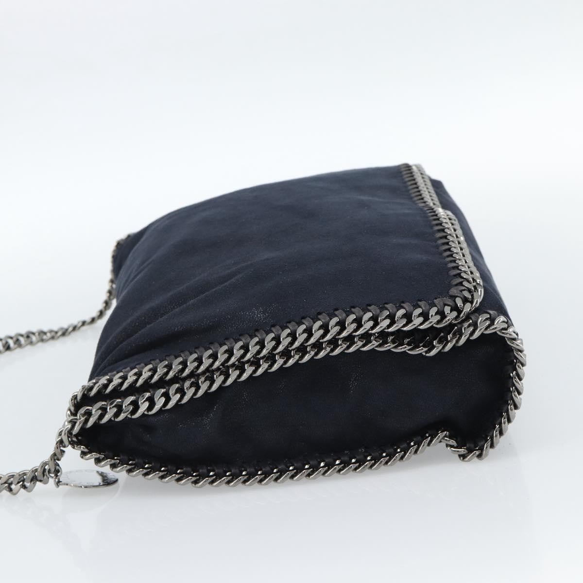 Stella McCartney Falabella Fold Over Flap Crossbody Bag Shaggy Deer, Navy, Synthetic, Shoulder Bag