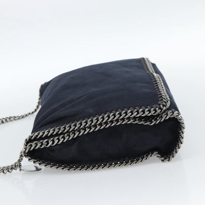 Stella McCartney Falabella Fold Over Flap Crossbody Bag Shaggy Deer, Navy, Synthetic, Shoulder Bag