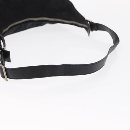 Salvatore Ferragamo Gancini Shoulder Bag Nylon, BLACK, LEATHER, Shoulder bag