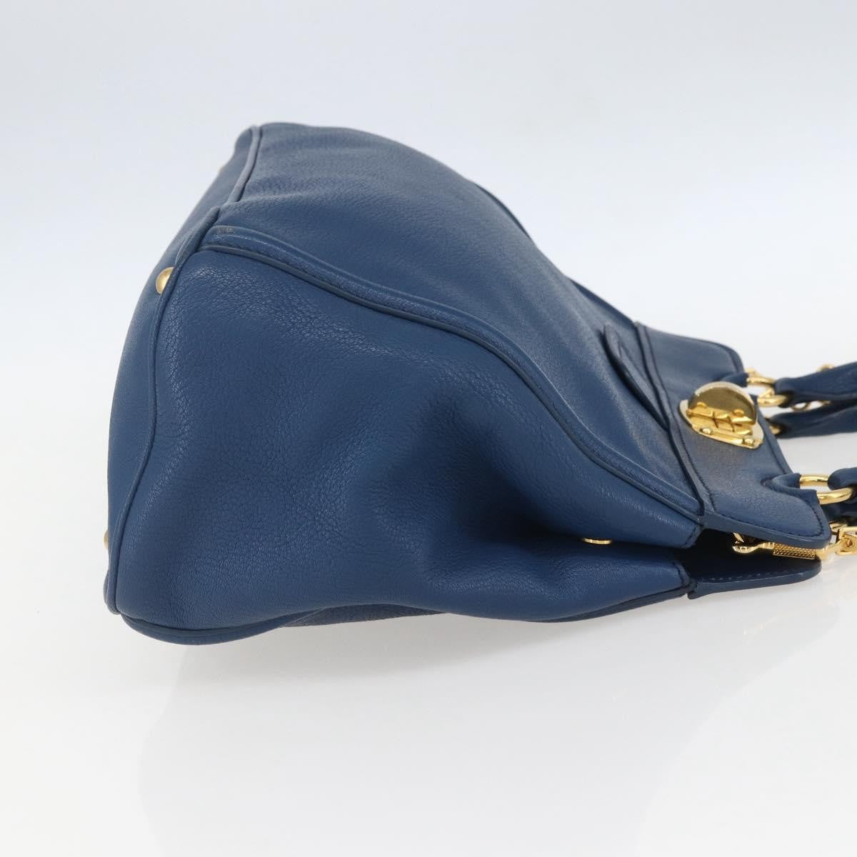 Miu Miu Vintage Tote bag Leather, BLUE, LEATHER, Tote bag