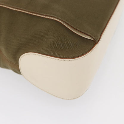 Salvatore Ferragamo Gancini Shoulder Bag Canvas, KHAKI, CANVAS, Shoulder bag