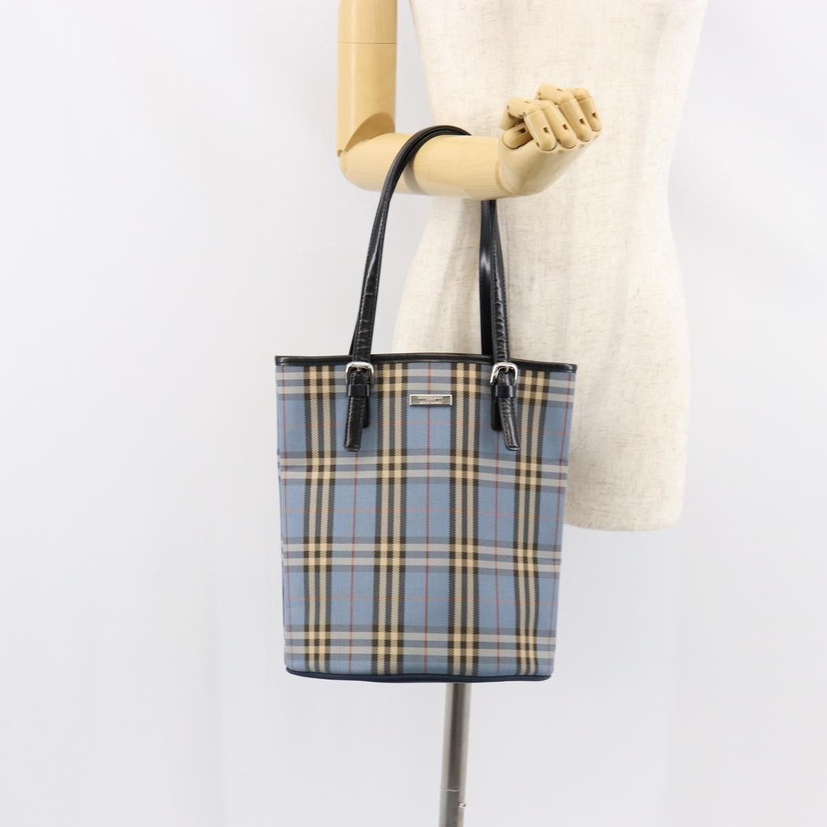 Burberry Blue Label Tote Bag Canvas, BLUE, CANVAS, Tote bag