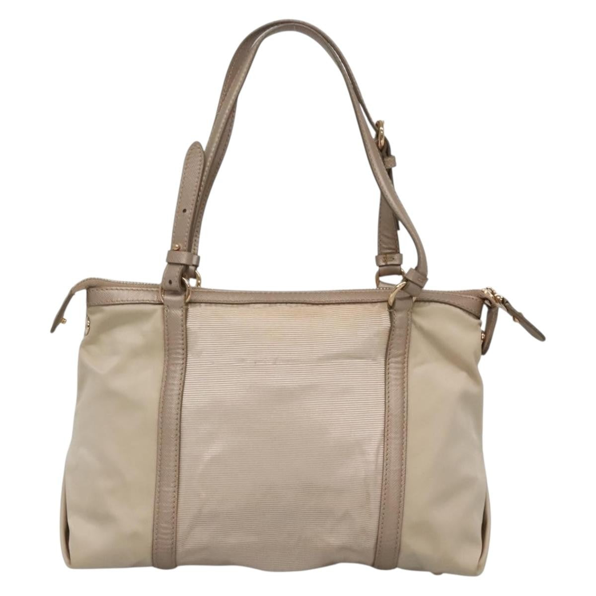 Salvatore Ferragamo Vala Handbag Nylon, Beige, Nylon, Handbag