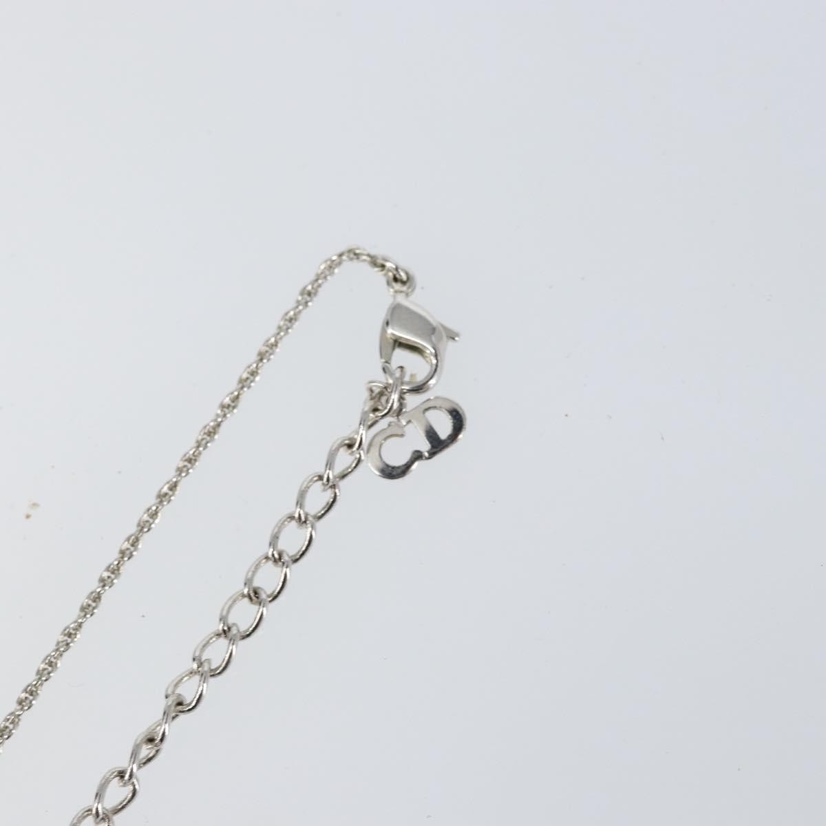 Christian Dior D logo Pendant Necklace Metal, SILVER, METAL, Necklace