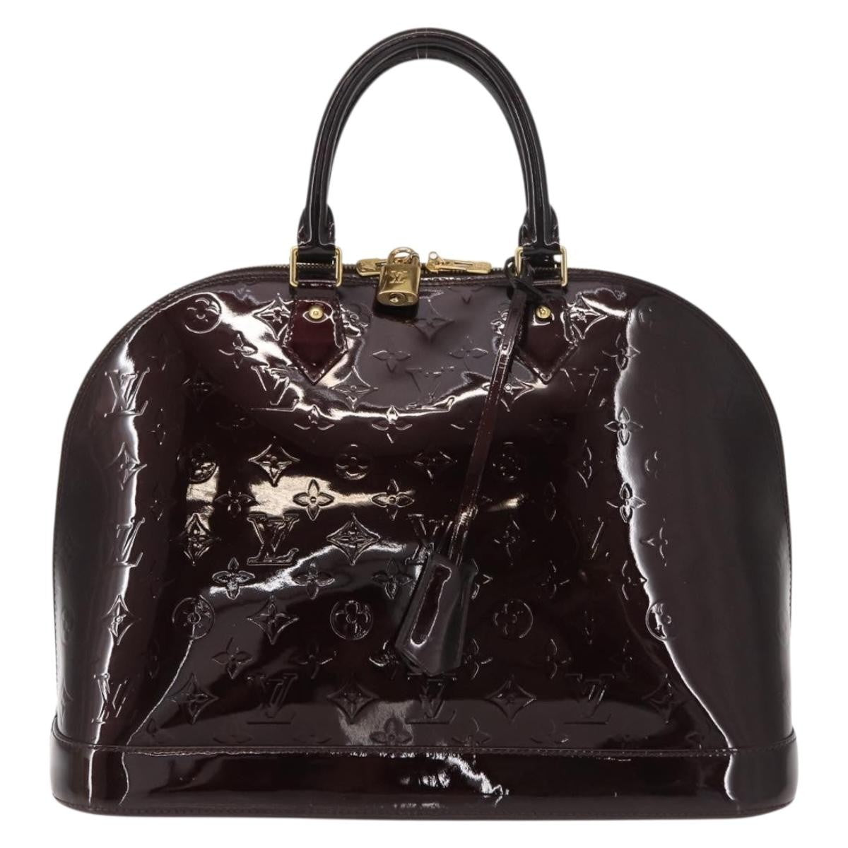 Louis Vuitton Alma Handbag Monogram Vernis, PURPLE, PATENT_LEATHER, Handbag
