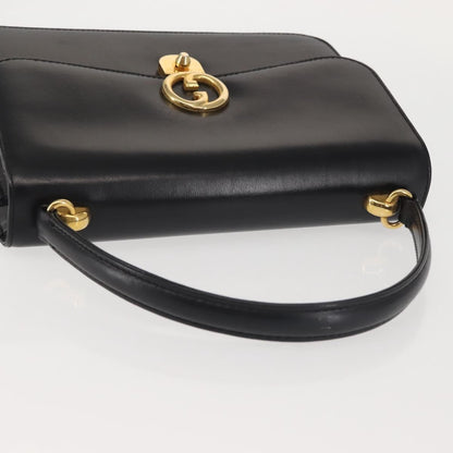 Gucci 1973 Flap Top Handle Bag Leather, BLACK, LEATHER, Handbag