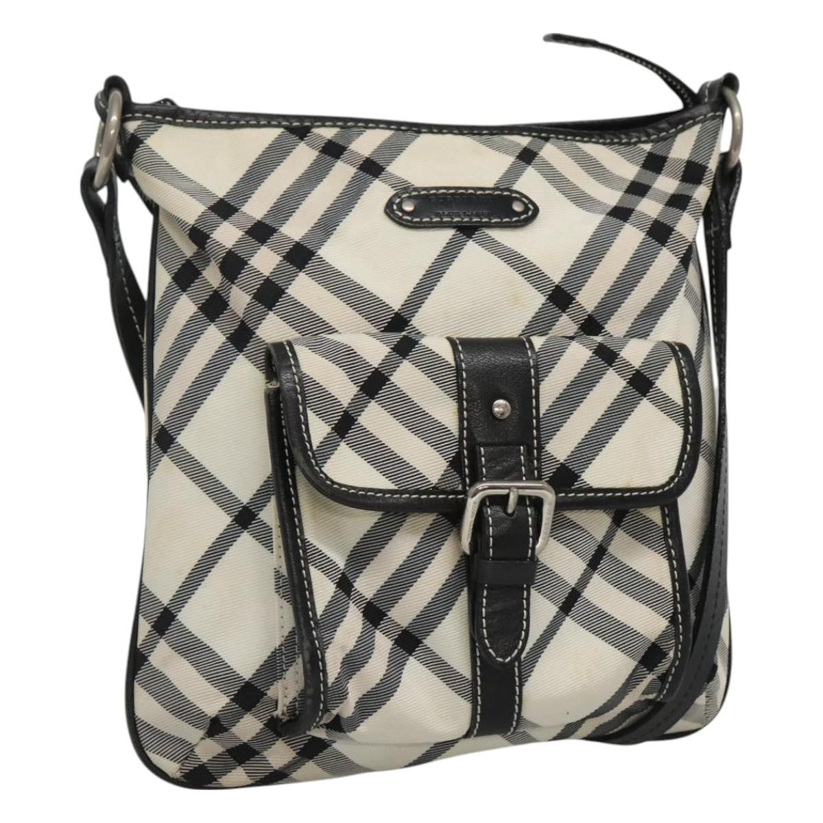 Burberry Nova Check Blue Label Nylon, WHITE, NYLON, Shoulder bag