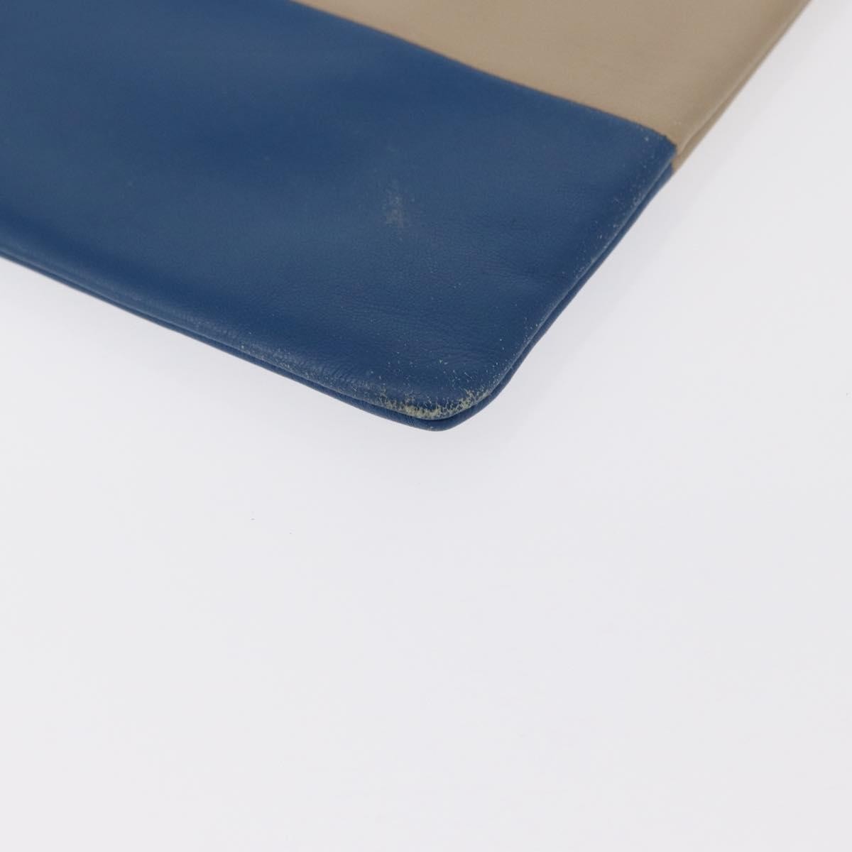 Celine Solo Pouch Leather, BEIGE, LEATHER, Clutche & pouche