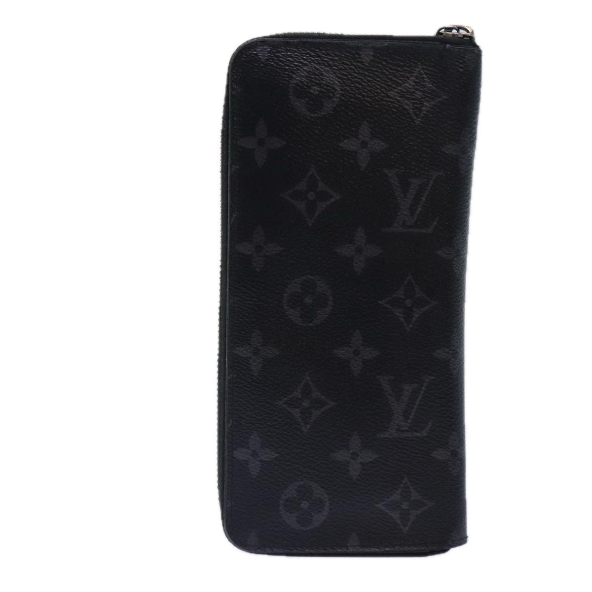 Louis Vuitton Zippy wallet vertical Taurillon Leather, BLACK, CANVAS, Wallets