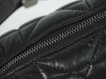 Christian Dior DiorTravel Nomad Pouch Macrocannage Quilt Calfskin, Black, Leather, Clutch