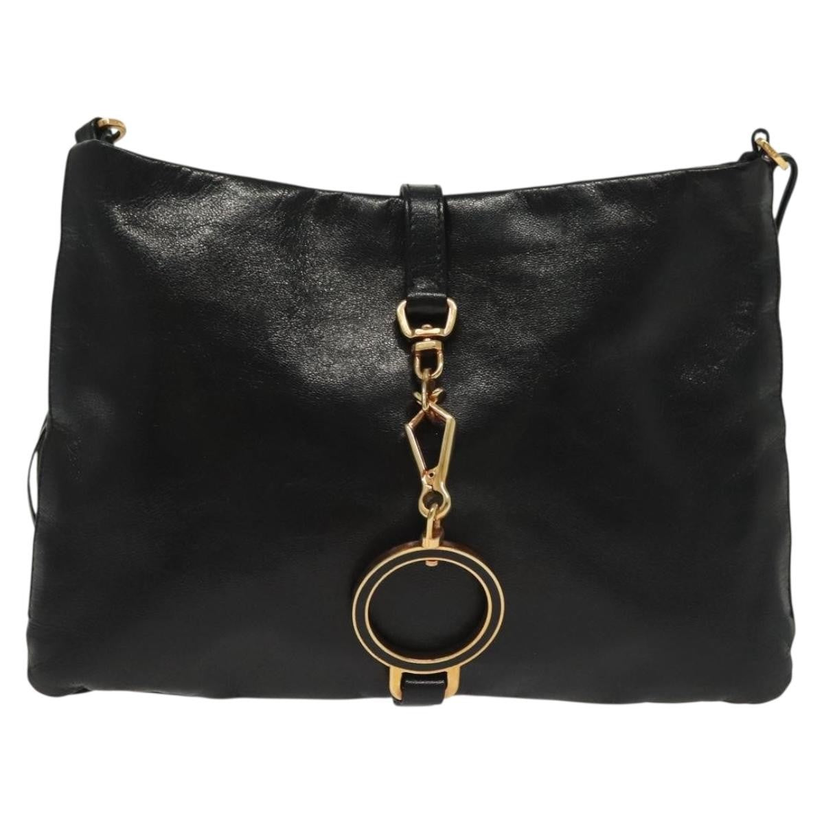 Prada Bow Shoulder Bag Vernice Saffiano Leather, BLACK, LEATHER, Shoulder bag