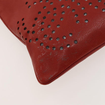 Chanel Triple CC Chain Shoulder Bag Caviar Leather, RED, LEATHER, Shoulder bag