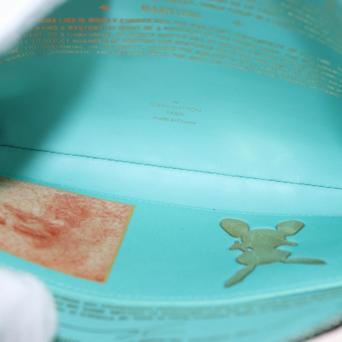 Louis Vuitton Pochette Clutch Limited Edition Jeff Koons Da Vinci Print Canvas, GREEN, PVC, Clutche & pouche