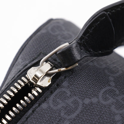 Gucci Interlocking G Patch Zip Around Crossbody Bag GG Supreme Canvas, BLACK, CANVAS, Crossbody bag