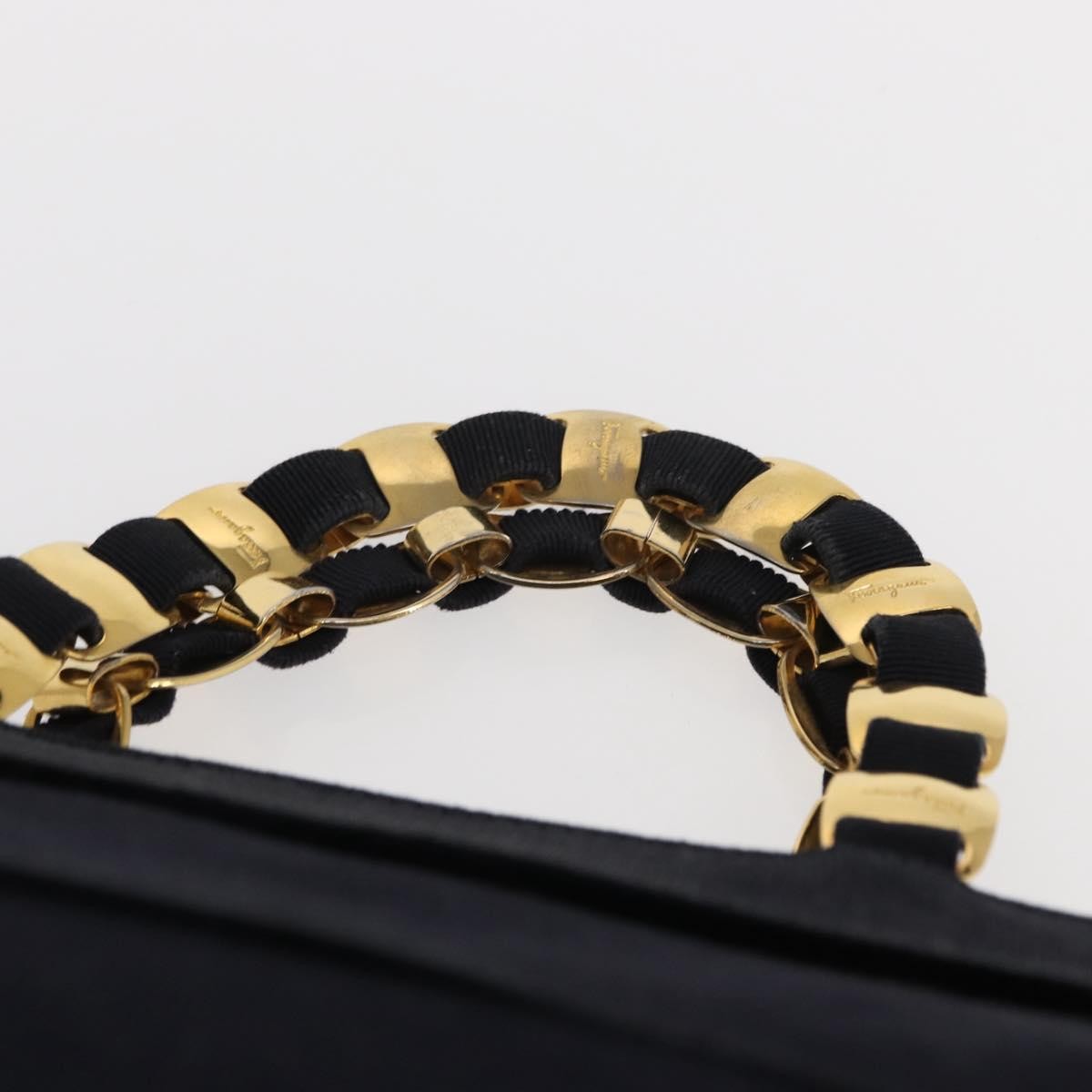 Salvatore Ferragamo Vala Handbag Canvas, NAVY, CANVAS, Handbag